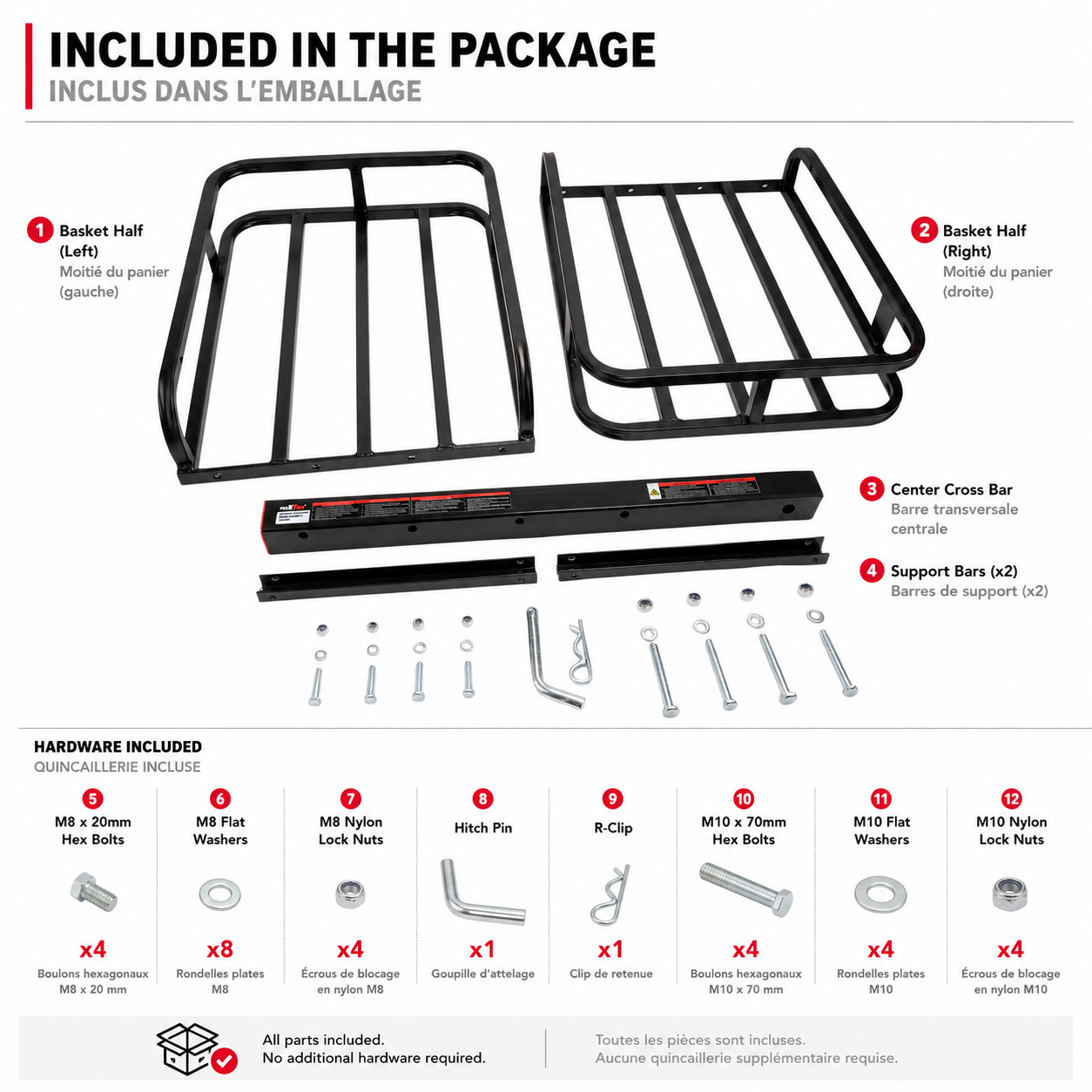 Hitch Mount Cargo Carrier 53.5 x 19 x 5 inches