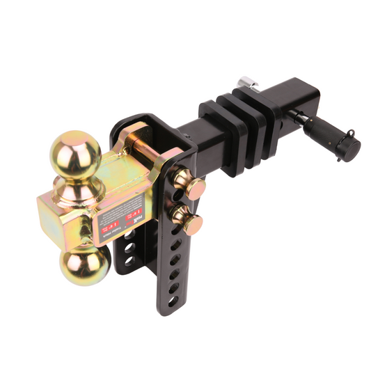 Adjustable Trailer Hitch Ball Mount – 2" Receiver, Dual Balls (2" & 2-5/16"), 20,000 lbs Capacity, 6" Drop/Rise, with Lock & Keys