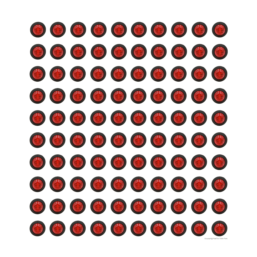 3/4" Red Round LED Trailer Lights – Submersible