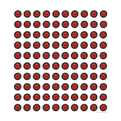 3/4" Red Round LED Trailer Lights – Submersible