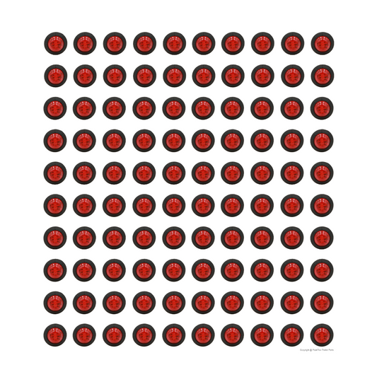 3/4" Red Round LED Trailer Lights – Submersible