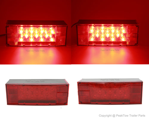 12V LED Submersible Rectangular Trailer Light Kit