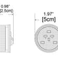 PTL0251 Round LED Red 2" 12V Submersible Clearance Marker Tail Brake Stop Lights For Car Truck Van Trailer RV Boat with Grommets and Plugs - case of 160