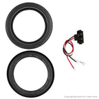 Feux de remorque round LED rouges 4" – submersibles, montage à anneau (caisse de 80 feux)