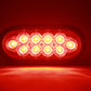 PTL0431 Lumières ovales de 6 pouces à LED rouges submersibles pour remorque, camion, camping-car, avec œillets et bouchons, caisse de 80