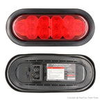 Feux de remorque ovales LED rouges 6" - submersibles, montage à anneau (caisse de 40 paires/80 feux)