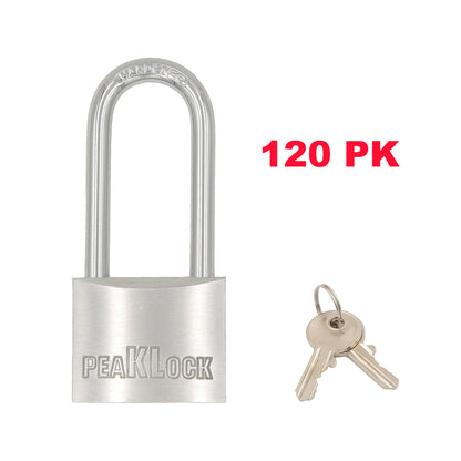 PLA0003 Keyed Alike 1-9/16" Wide Solid Aluminum Long Shackle Padlock - Case of 120