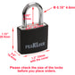 PLA0101 Cadenas en aluminium recouvert de noir résistant aux intempéries, à clés identiques, 1-3/16" de large - Caisse de 288