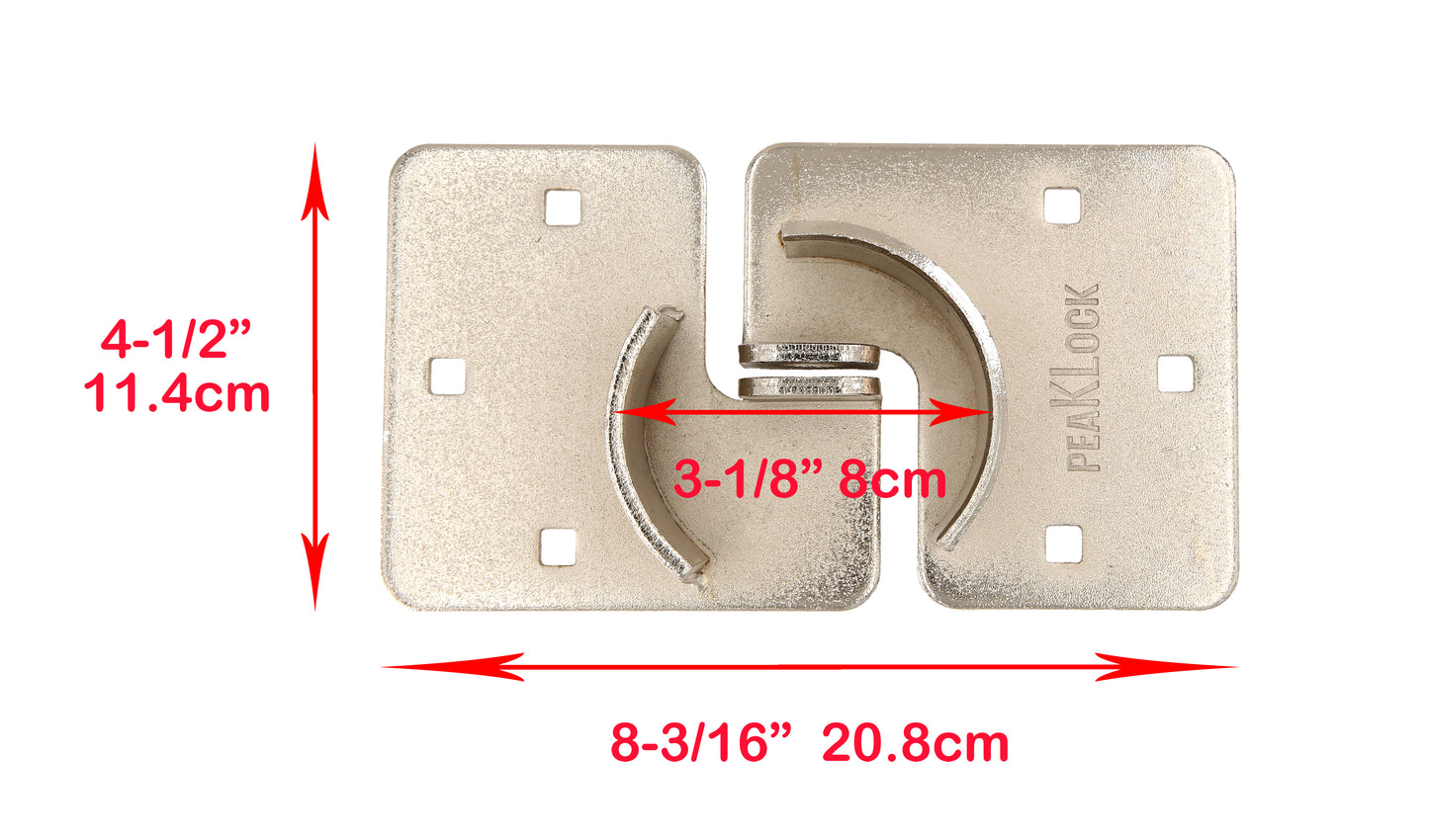 PLS0006 Moraillon haute sécurité robuste à clés identiques avec cadenas à anse cachée de 2-7/8" - Caisse de 8