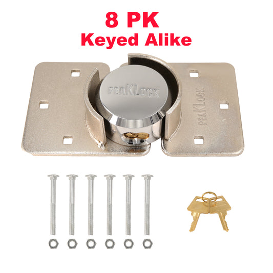 PLS0006 Heavy-Duty Keyed Alike High Security Hasp With 2-7/8" Hidden Shackle Padlock - Case of 8