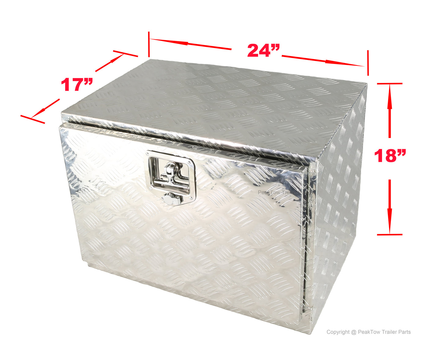 PTB0001 Heavy Duty Aluminum Truck & Pickup Underbody Tool Box with Lock 24x17x18"