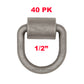 PTJ0322 Point d'arrimage d'ancrage à anneau en D forgé à souder à plat 1/2" pour remorque de camion - Caisse de 40 pièces