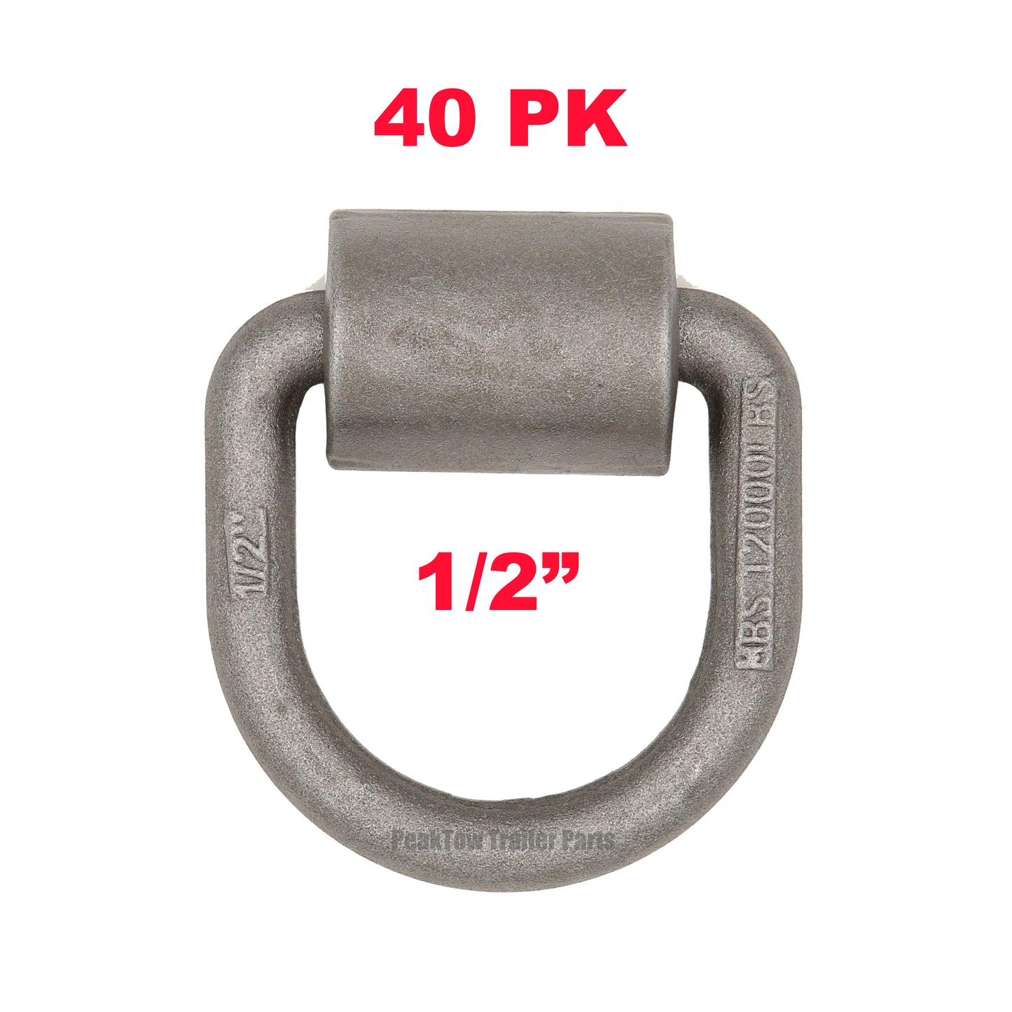 PTJ0322 Flatbed Weld-On Forged 1/2" D-Ring Anchor Tie Down Point For Truck Trailer - Case of 40 pcs