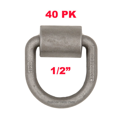 PTJ0322 Flatbed Weld-On Forged 1/2" D-Ring Anchor Tie Down Point For Truck Trailer - Case of 40 pcs