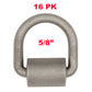 PTJ0323 Point d'arrimage d'ancrage à anneau en D forgé à souder à plat de 5/8" pour remorque de camion - Caisse de 16 pièces