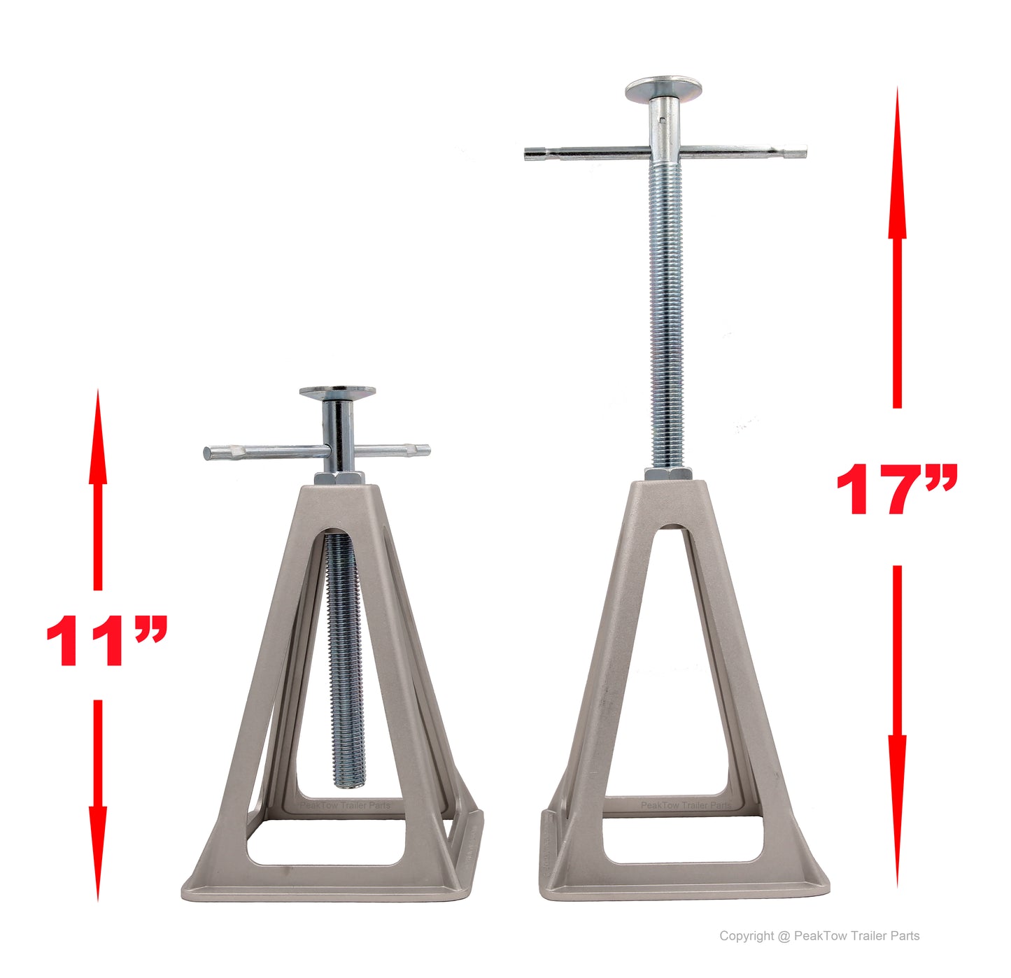 PTJ0610 RV Trailer Camper Aluminum 6000 lbs 17" Extends Stabilizer Stacker Jack Stand - Case of 16