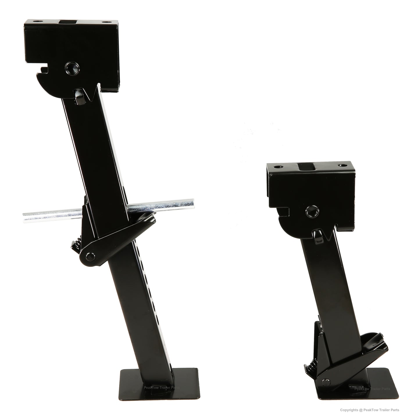 PTJ0621 Cric stabilisateur de camping-car télescopique pour remorque pivotante, capacité de support de 1 000 lb avec poignée et vis de montage - caisse de 8