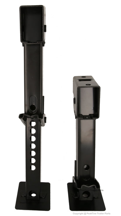 PTJ0621 Cric stabilisateur de camping-car télescopique pour remorque pivotante, capacité de support de 1 000 lb avec poignée et vis de montage - caisse de 8