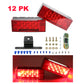 PTL0102 Deluxe 12V Rectangular Low Profile Submersible LED Trailer Light Kit Stop/Turn/Tail Lights - case of 12