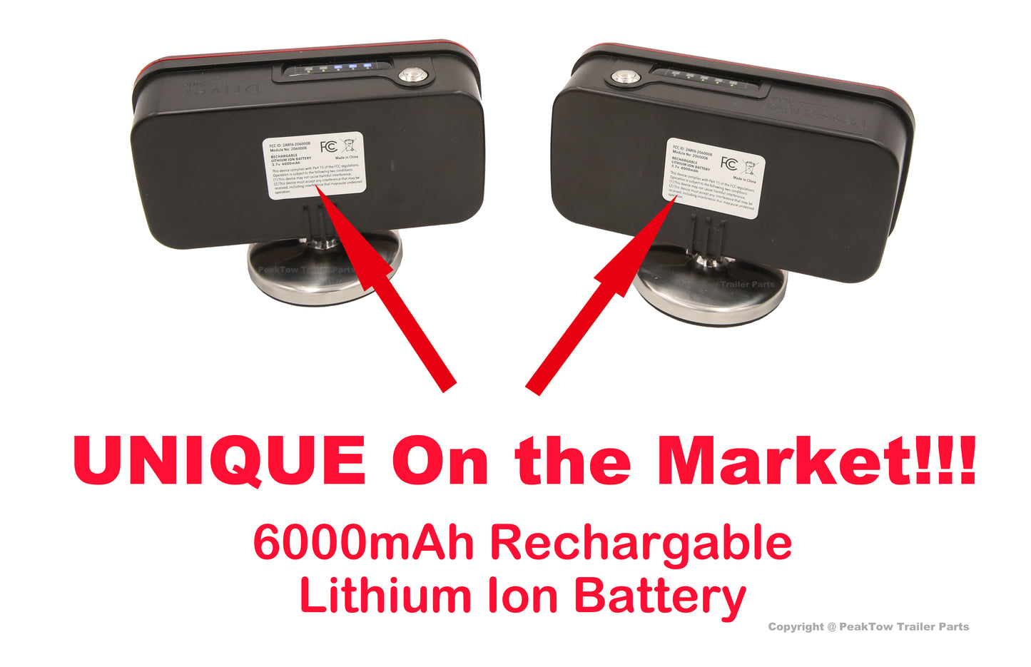 Lampe de remorquage sans fil LED PTL0104 avec batterie rechargeable, base magnétique puissante et étui militaire