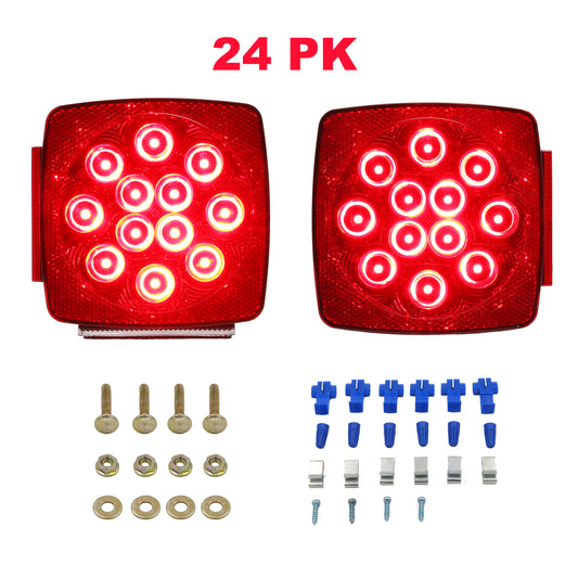 PTL0106 Kit d'éclairage de remorque submersible carré de luxe à DEL 12 V - caisse de 24
