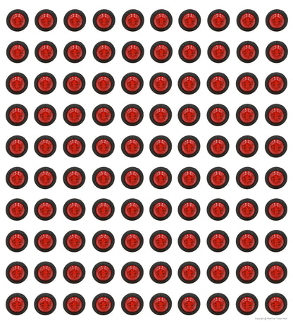 PTL0211 Round 3/4 Inch 12V LED Submersible Clearance Marker Taillight Brake Stop Lights for Car, Truck, Van, Trailer, RV, and Boat (Red) - case of 100 or 700 pcs