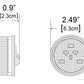 PTL0283 Round LED 2.5" Submersible Clearance Marker Lights With Grommets and Plugs - Case of 240 (120 Amber & 120 Red)