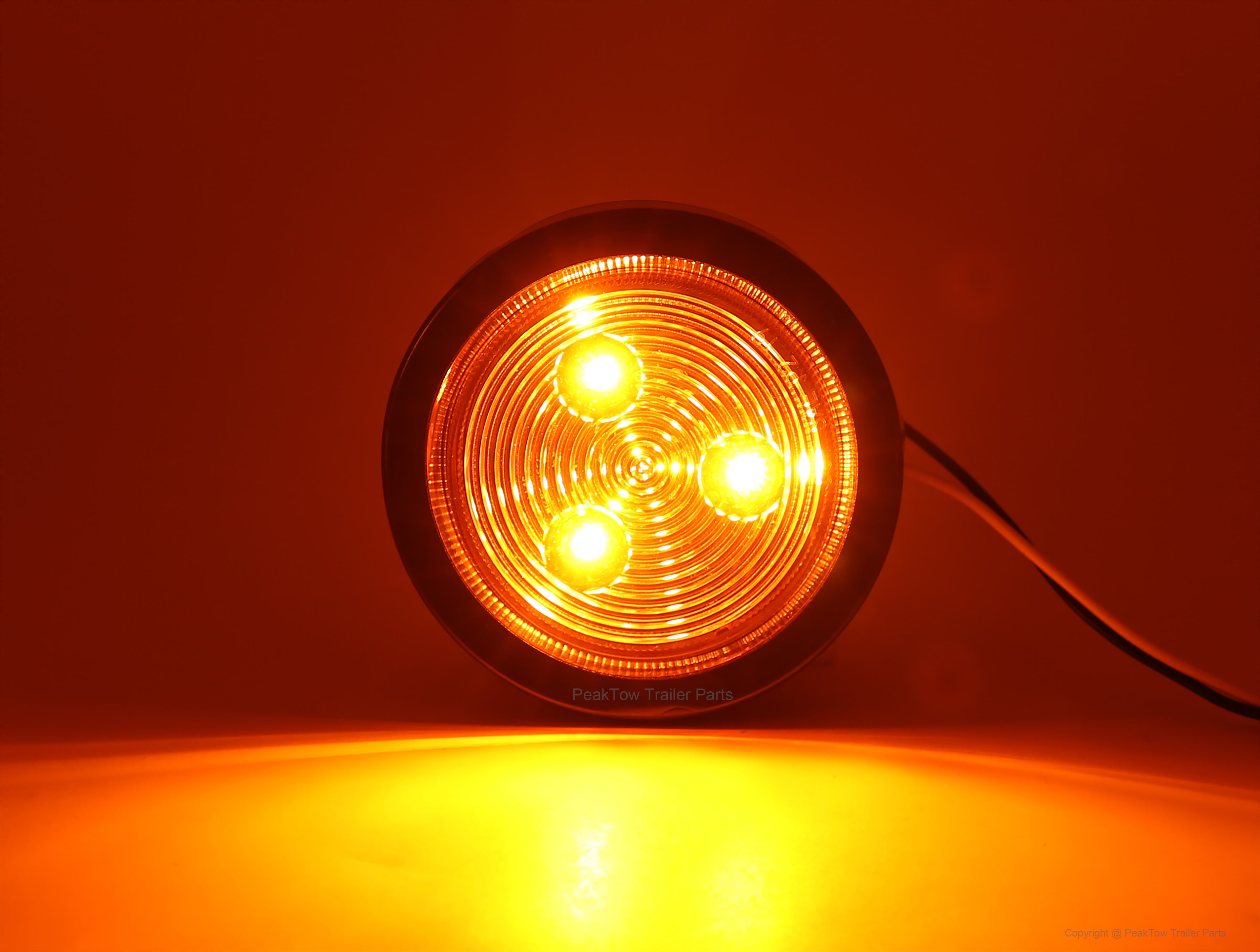 2.5" Red & Amber Round LED Trailer Lights – Submersible, Grommets Mount (Case of 120 Red & 120 Amber)