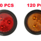 PTL0283 Feux de gabarit submersibles ronds à LED de 2,5 po avec œillets et bouchons - Caisse de 240 (120 orange et 120 rouges)