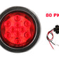 PTL0401 Feux stop/clignotants/arrière submersibles à LED ronds rouges de 4 pouces avec œillets et bouchons - Caisse de 80