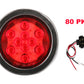 PTL0401 Round Red 4 Inches LED Submersible Stop/Turn/Tail Lights with Grommets and Plugs - Case of 80