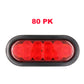 PTL0431 Lumières ovales de 6 pouces à LED rouges submersibles pour remorque, camion, camping-car, avec œillets et bouchons, caisse de 80