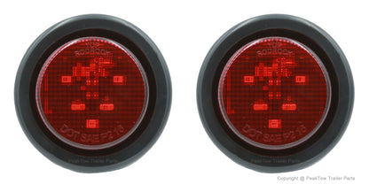 PTL0434 Caissons lumineux en acier pour camion remorque avec feu arrière ovale rouge à LED de 6 pouces et feux latéraux ronds rouges à LED de 2 pouces - Caisse de 6
