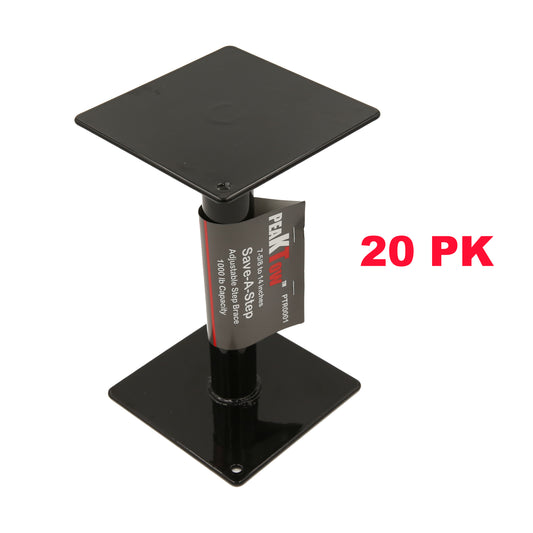 PTR0003 Robuste 1 000 lb. Capacité de 7-5/8 pouces à 14 pouces Plate-forme extra-large de 4,5 pouces pour camping-car Save-A-Step Support de stabilisateur de marche - Caisse de 20