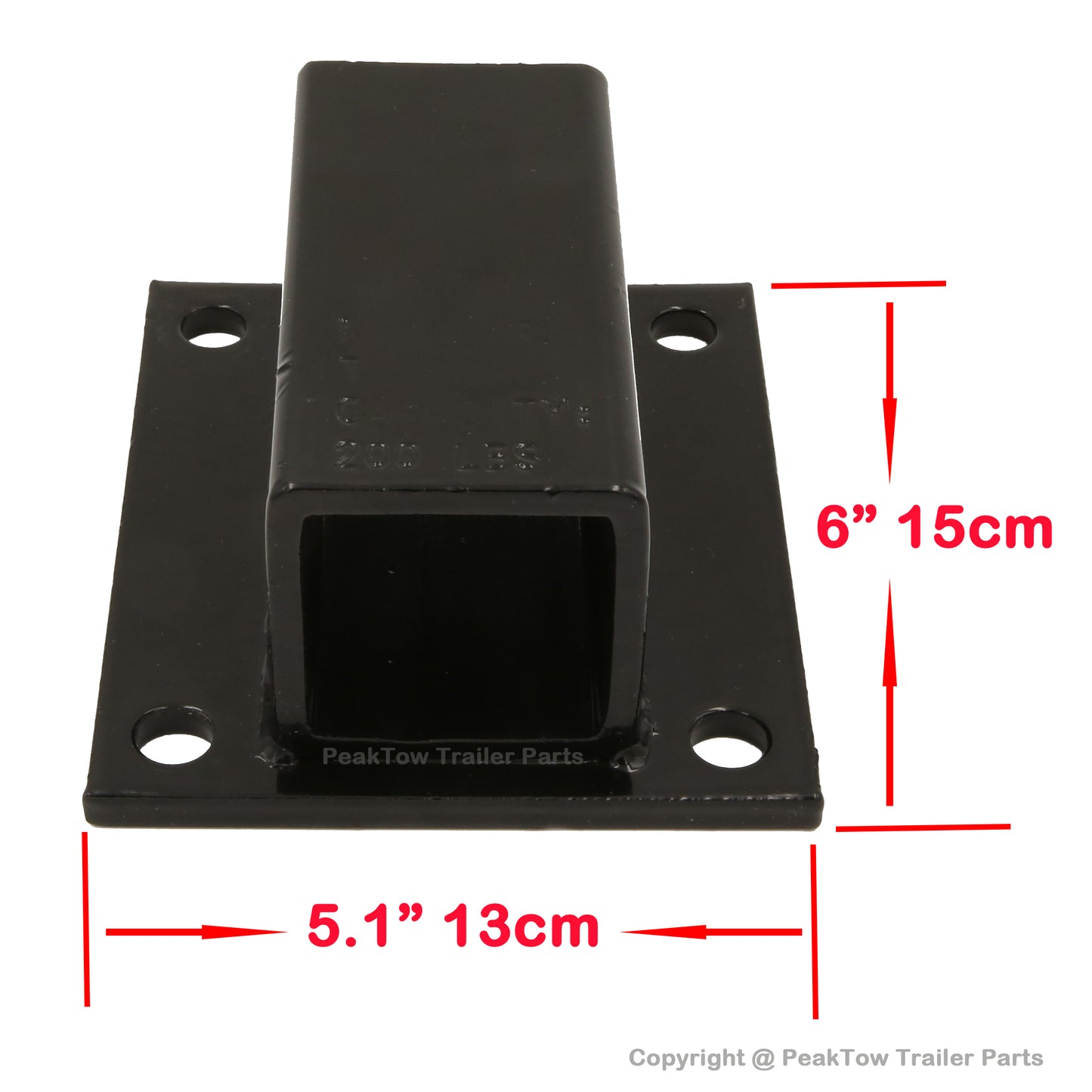 PTR0041 Adaptateur récepteur de pare-chocs robuste pour camping-car de 2 pouces pour porte-vélos et autres accessoires - Caisse de 6