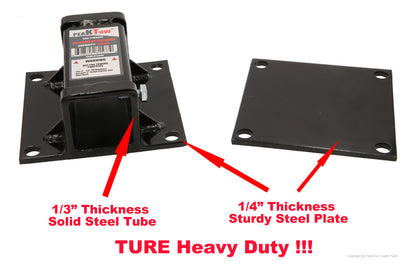 PTT0006 Deluxe 2 Inches RV Bumper Receiver Adapter for Bike Rack and Other Accessories - Case of 4
