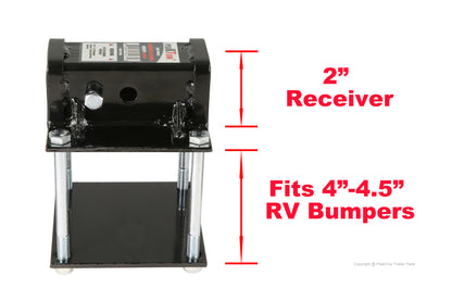 PTT0006 Deluxe 2 Inches RV Bumper Receiver Adapter for Bike Rack and Other Accessories - Case of 4