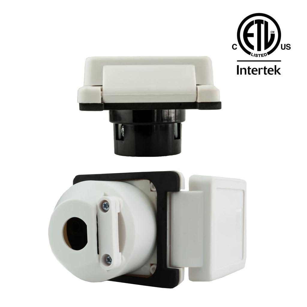 30 Amp Shore Power Inlet – NEMA L5-30P, Marine/RV/Trailer, White (Case of 50)