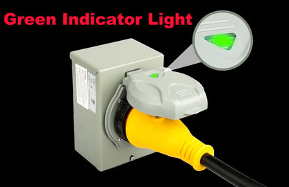 50 Amp Generator Power Inlet Box - Outdoor & Weatherproof, NEMA SS2-50P