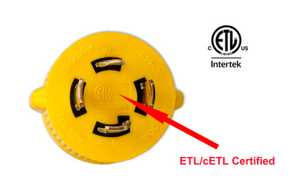 Rallonge d'alimentation PTR0114 30 A 50 pi NEMA L14-30 avec organiseur de cordon - Lot de 2