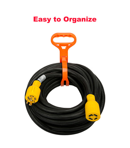 Rallonge d'alimentation PTR0114 30 A 50 pi NEMA L14-30 avec organiseur de cordon - Lot de 2