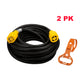 PTR0114 Rallonge de générateur 30 A 125/250 V 15,2 m 4 broches calibre 10 NEMA L14-30 7 500 W avec organisateur de cordon répertorié ETL/cETL – Caisse de 2