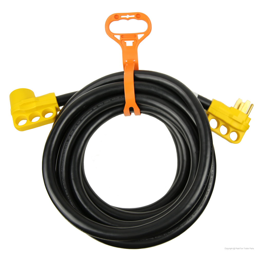 50A RV/EV Extension Cord – 25 ft, NEMA 14-50 with LED Indicator, Grip Handle, and Organizer