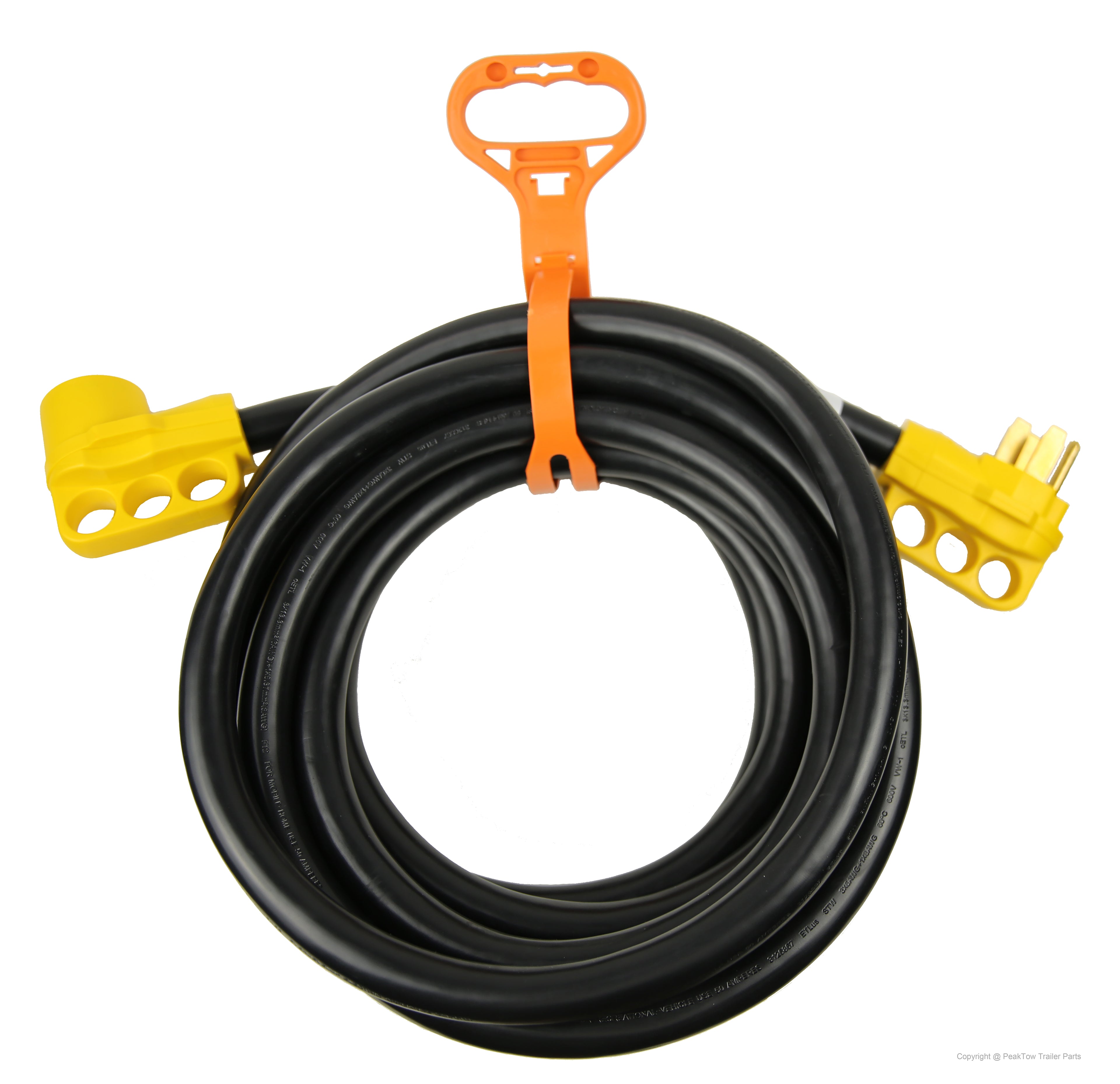 50A RV/EV Extension Cord – 25 ft, NEMA 14-50 with LED Indicator, Grip Handle, and Organizer