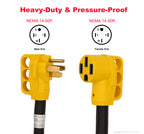 50A RV/EV Extension Cord – 50 ft, NEMA 14-50 with LED Indicator, Grip Handle, and Organizer