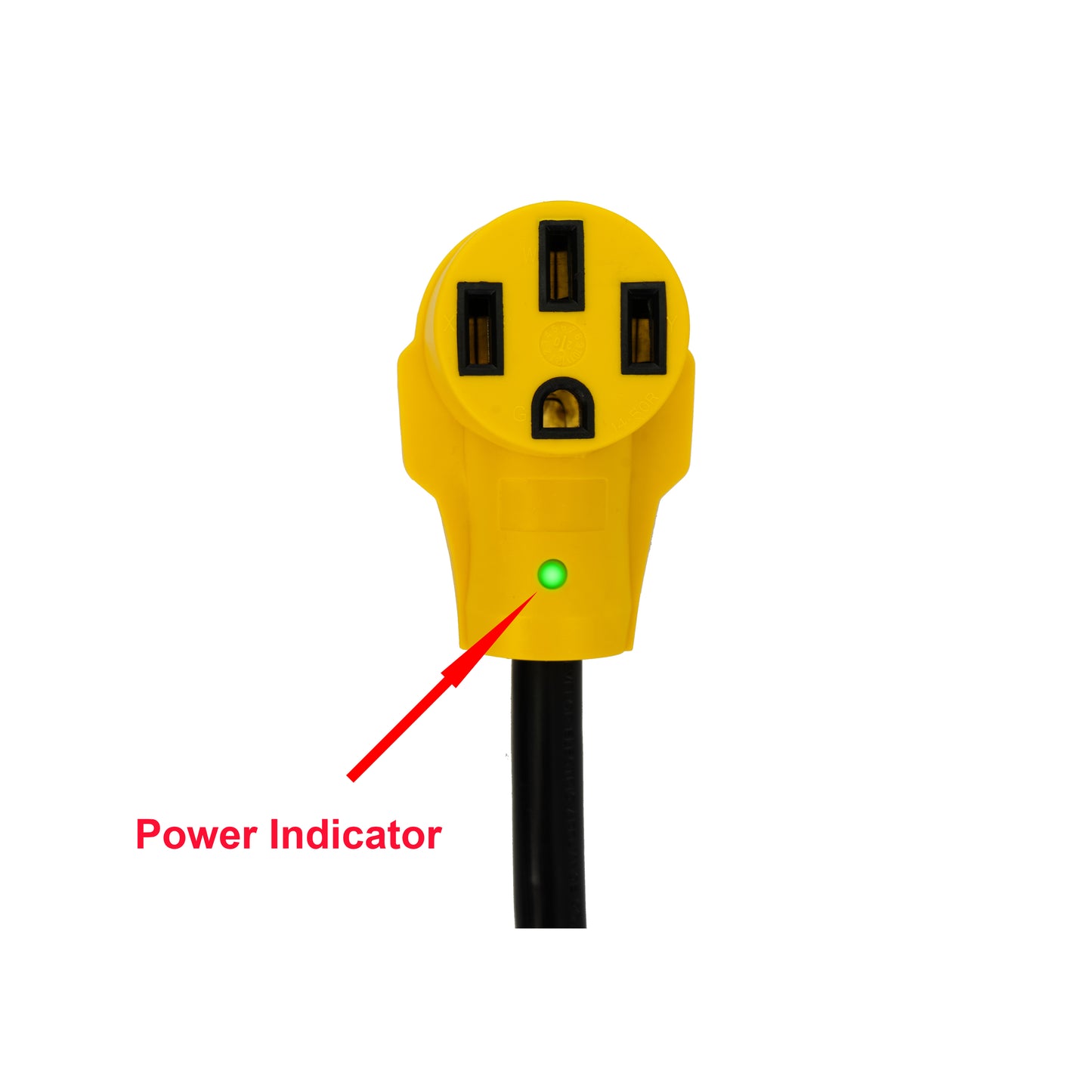 PTR0131 Heavy Duty RV Dogbone Electrical Power Plug Adapter Converter 30 Amp Male to 50 Amp Female 125V/3750W with LED Indicator and Grip Handle, 18 Inches - Case of 12