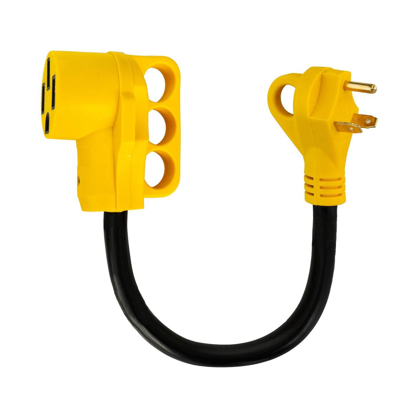 PTR0131 Heavy Duty RV Dogbone Electrical Power Plug Adapter Converter 30 Amp Male to 50 Amp Female 125V/3750W with LED Indicator and Grip Handle, 18 Inches - Case of 12