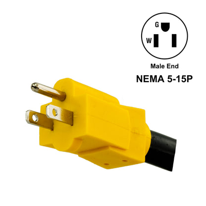 PTR0133 Heavy Duty RV Dogbone Electrical Power Plug Adapter Converter 15 Amp Male to 30 Amp Female with Twist Lock and LED Indicator, 14 Inches - Case of 12