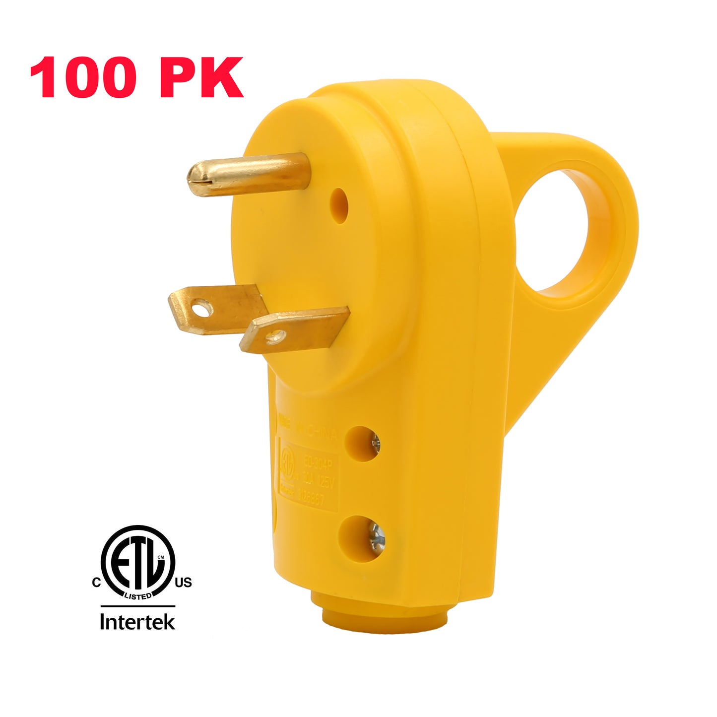 PTR0151 Adaptateur de prise mâle de remplacement robuste 30 A pour camping-car avec poignée ergonomique homologué CETL - Caisse de 100