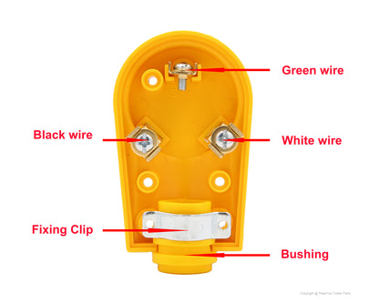 PTR0151 Heavy Duty 30Amp RV Replacement Male Plug Receptacle Adapter with Ergonomic Handle cETL Listed - Case of 100